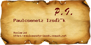 Paulcsenetz Izsák névjegykártya